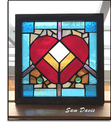 "Heart Matters" glass mosaic by Sam Davis 2022